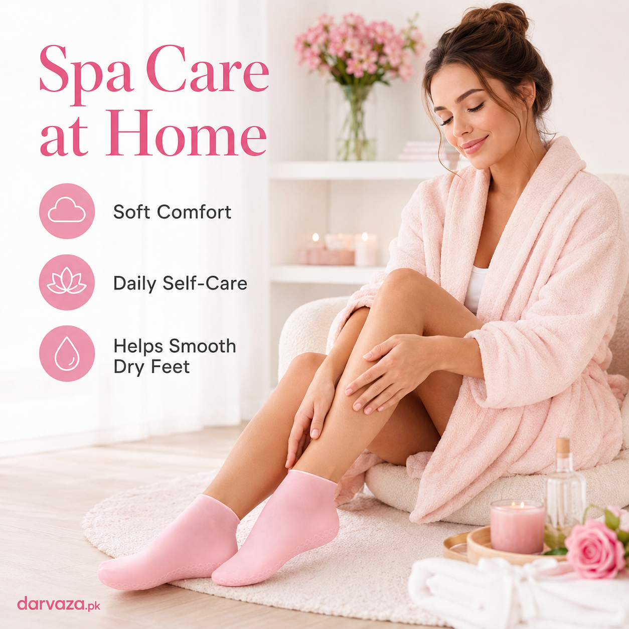 Buy 1 Pair Get 1 Pair Free Offer 4 Pcs Silicone Moisturizing Socks for Foot Care