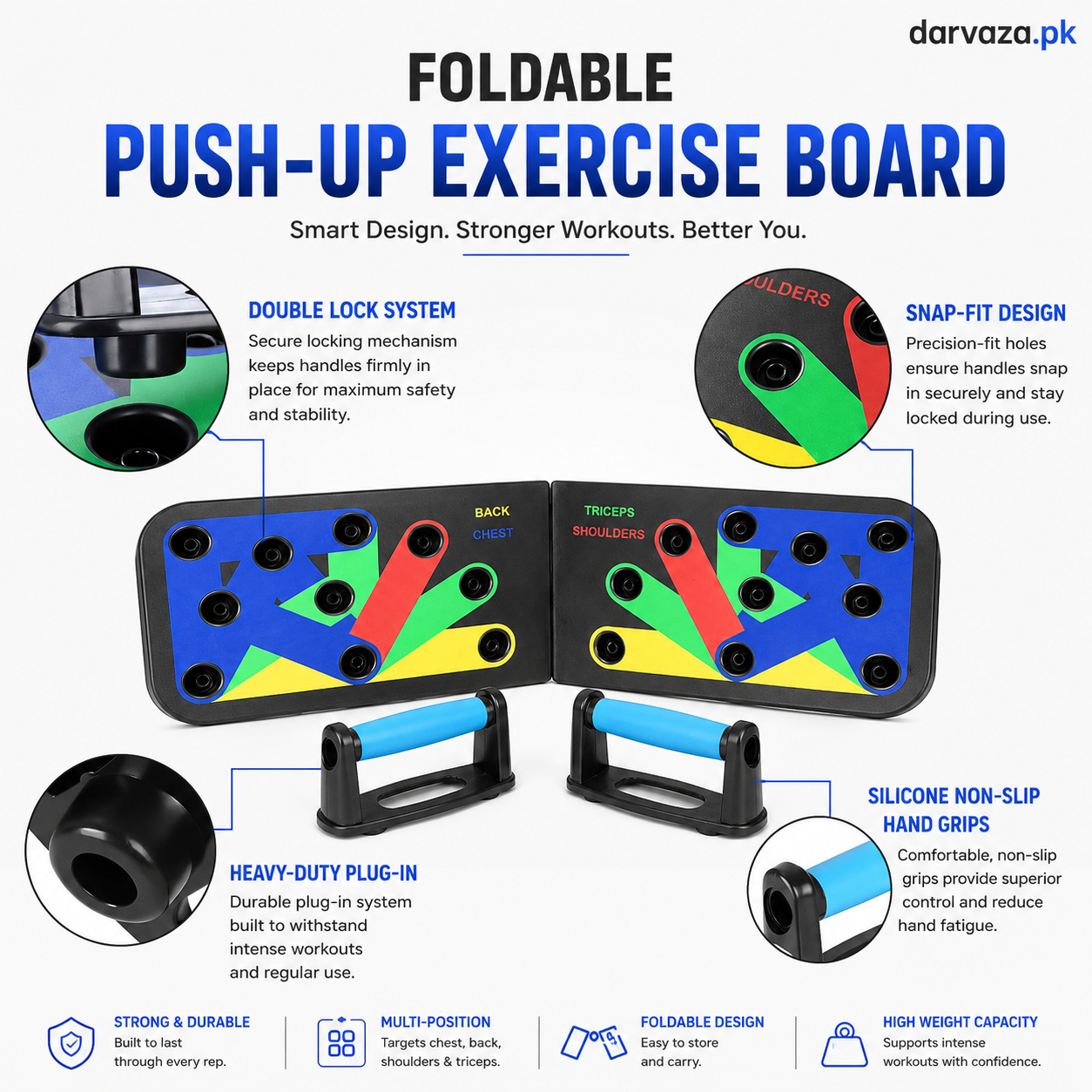 Foldable Push-Up Exercise Board for full body workout