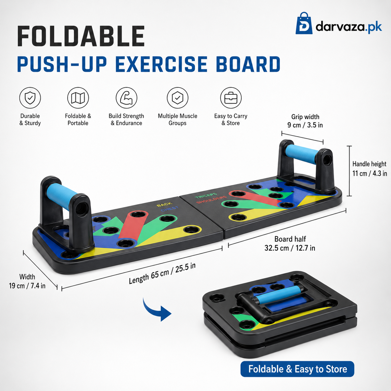 Foldable Push-Up Exercise Board for full body workout