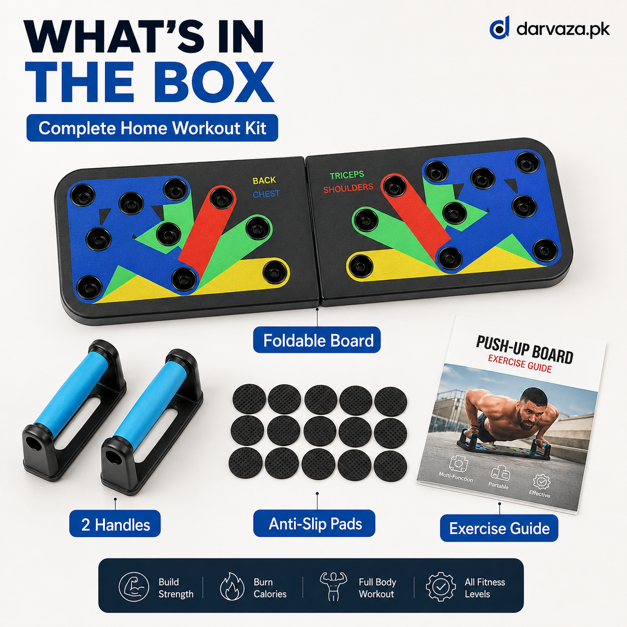 Foldable Push-Up Exercise Board for full body workout
