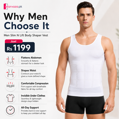 Men Slim N Lift Slimming Shirt & Body Shaper Vest