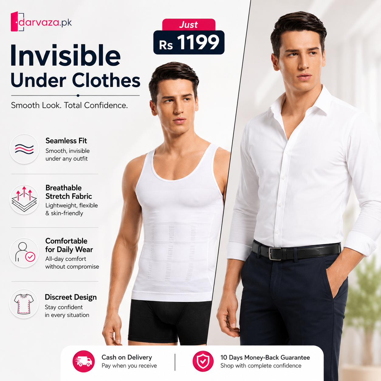 Men Slim N Lift Slimming Shirt & Body Shaper Vest