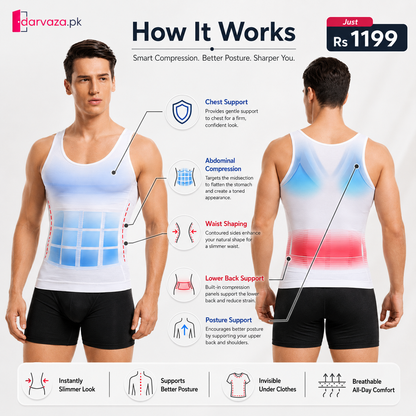 Men Slim N Lift Slimming Shirt & Body Shaper Vest