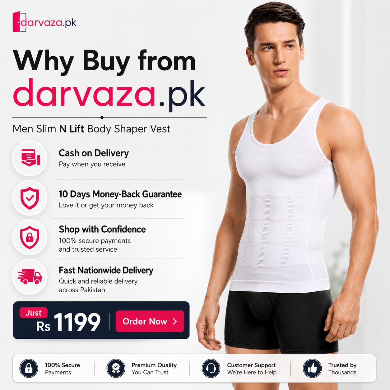 Men Slim N Lift Slimming Shirt & Body Shaper Vest