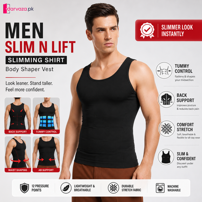 Men Slim N Lift Slimming Shirt & Body Shaper Vest