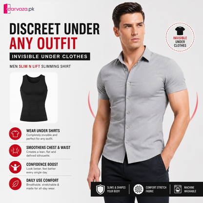 Men Slim N Lift Slimming Shirt & Body Shaper Vest