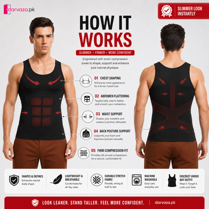 Men Slim N Lift Slimming Shirt & Body Shaper Vest