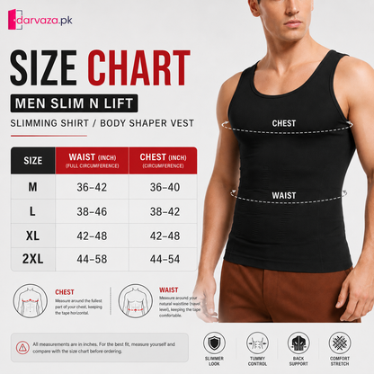 Men Slim N Lift Slimming Shirt & Body Shaper Vest