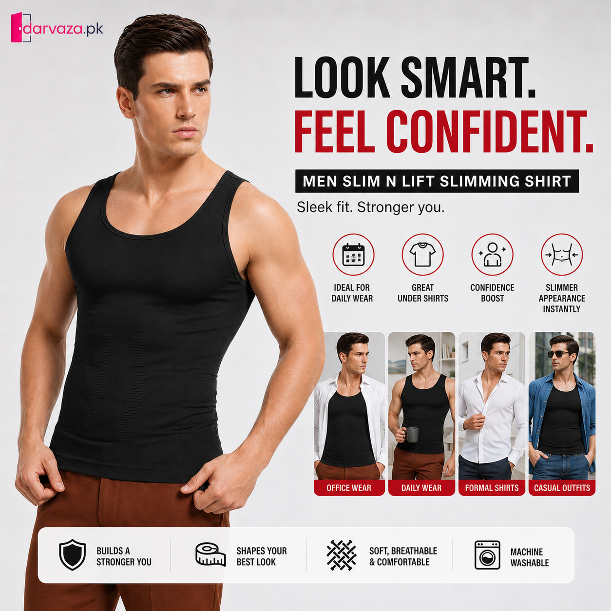 Men Slim N Lift Slimming Shirt & Body Shaper Vest