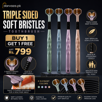Buy 1 Get 1 Free Triple Sided Soft Bristles Toothbrush