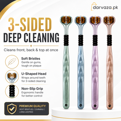 Buy 1 Get 1 Free Triple Sided Soft Bristles Toothbrush