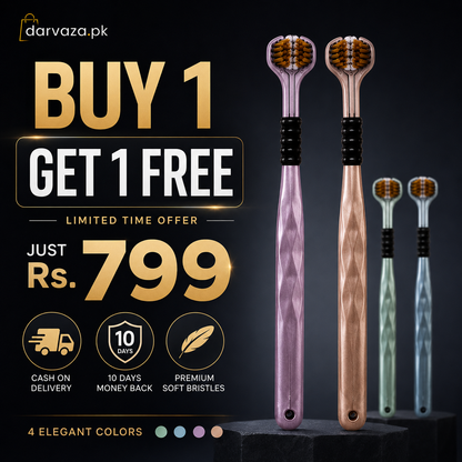 Buy 1 Get 1 Free Triple Sided Soft Bristles Toothbrush