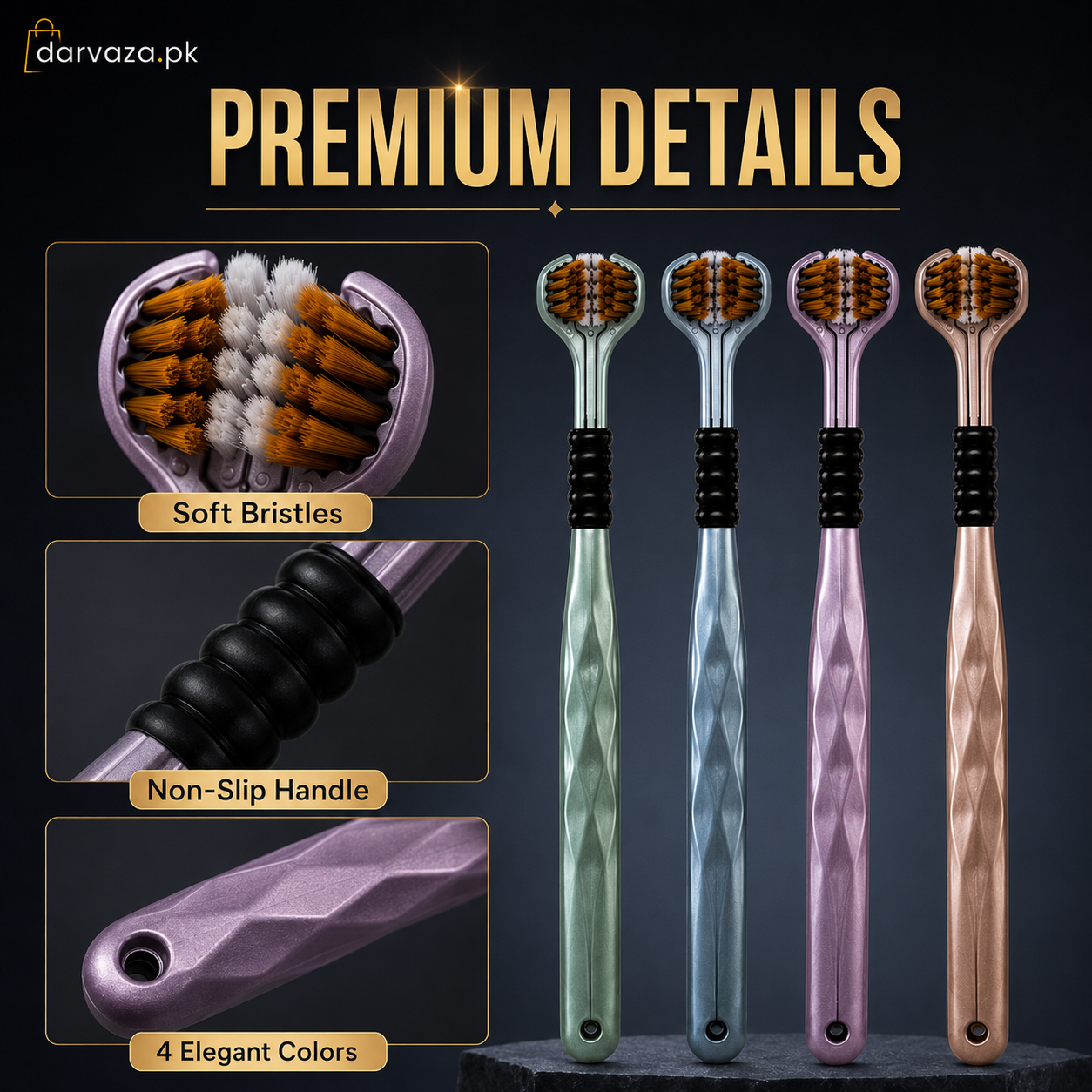 Buy 1 Get 1 Free Triple Sided Soft Bristles Toothbrush