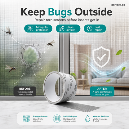 Strong Self Adhesive Window Net Screen Repair Patch Tape For Covering Up Holes Tears Anti Insect Mosquito Mesh