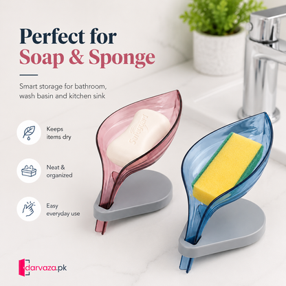 Pack of 5 Self Draining Leaf Shape Soap Holders