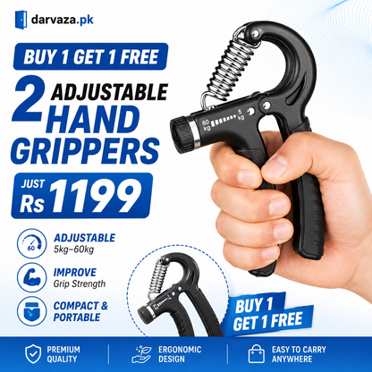 Buy 1 Get 1 Free Adjustable Hand Gripper Resistance Hand Muscle Trainer For Stronger Forearms Exerciser
