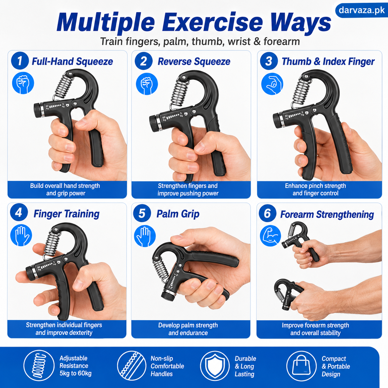 Buy 1 Get 1 Free Adjustable Hand Gripper Resistance Hand Muscle Trainer For Stronger Forearms Exerciser