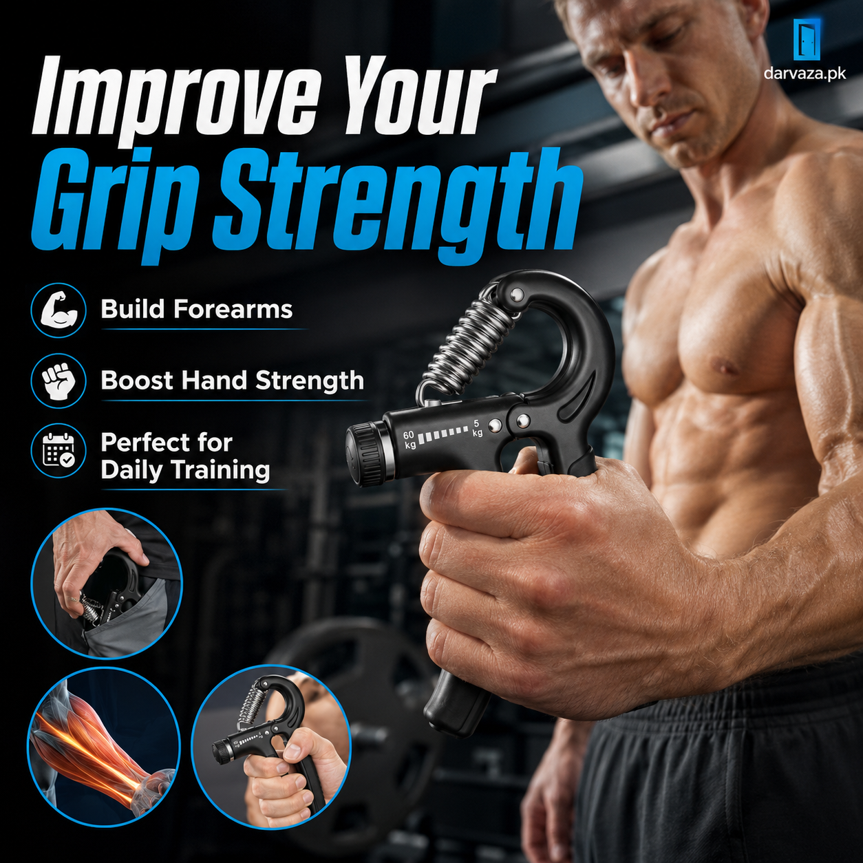Buy 1 Get 1 Free Adjustable Hand Gripper Resistance Hand Muscle Trainer For Stronger Forearms Exerciser