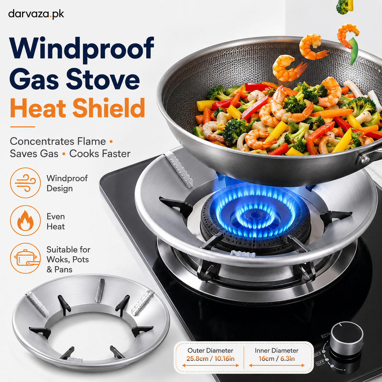 Gas Saving Windproof Stove Stand and Burner Cover