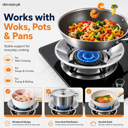 Gas Saving Windproof Stove Stand and Burner Cover