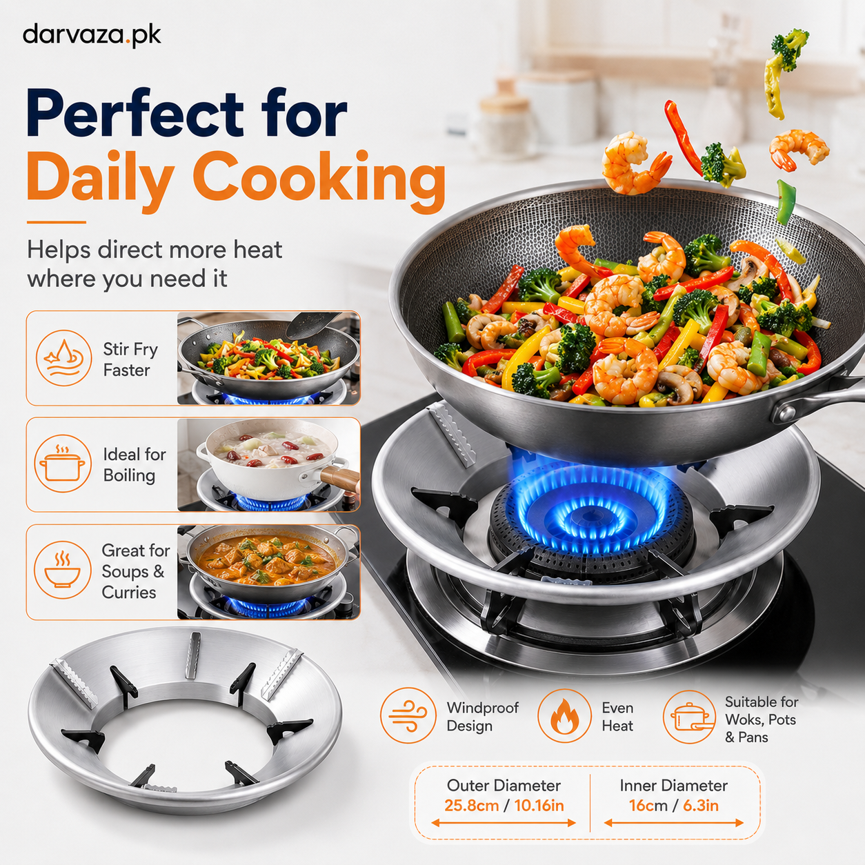 Gas Saving Windproof Stove Stand and Burner Cover