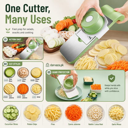 Imported 5 in 1 Multifunction Vegetable Slicer Cutter