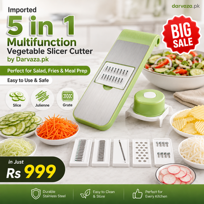 Imported 5 in 1 Multifunction Vegetable Slicer Cutter