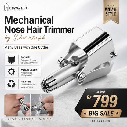 Vintage Style Manual Mechanical Nose Hair Trimmer