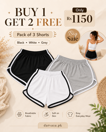 Buy 1 Get 2 Free – Pack of 3 Premium Soft Cotton Boxer Shorts