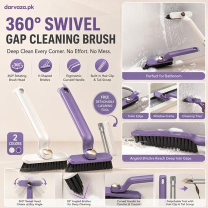 360° Rotating Crevice Gap Cleaning Brush with Cleaning Tool