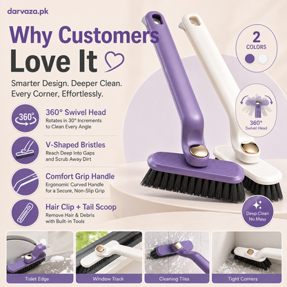 360° Rotating Crevice Gap Cleaning Brush with Cleaning Tool