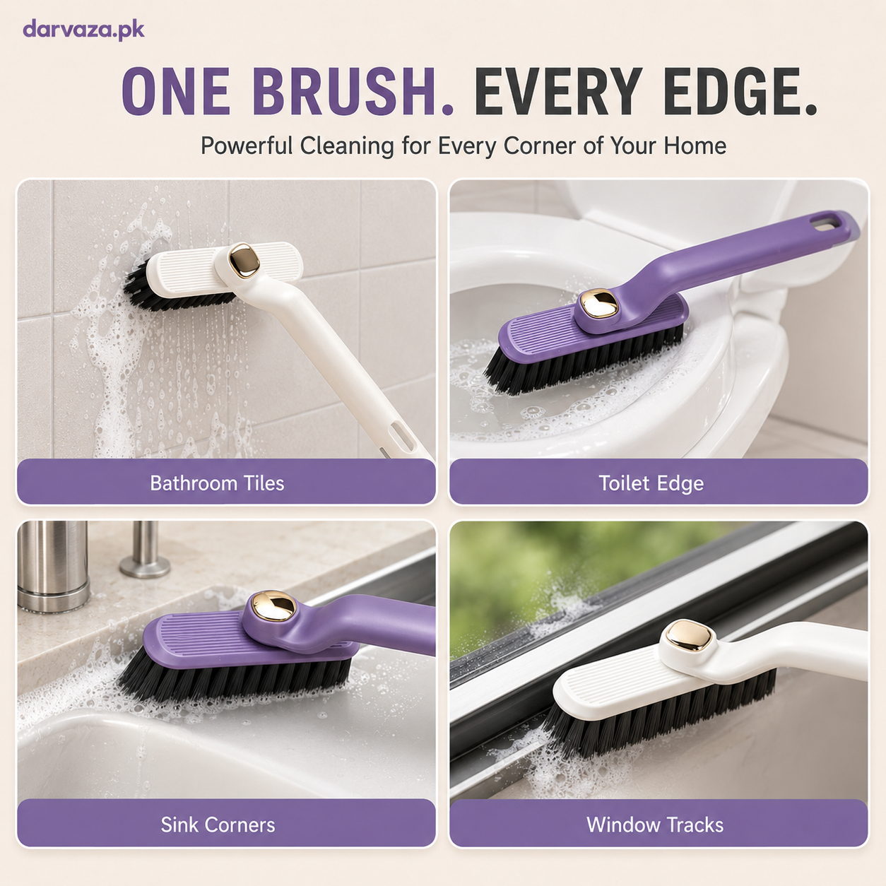 360° Rotating Crevice Gap Cleaning Brush with Cleaning Tool