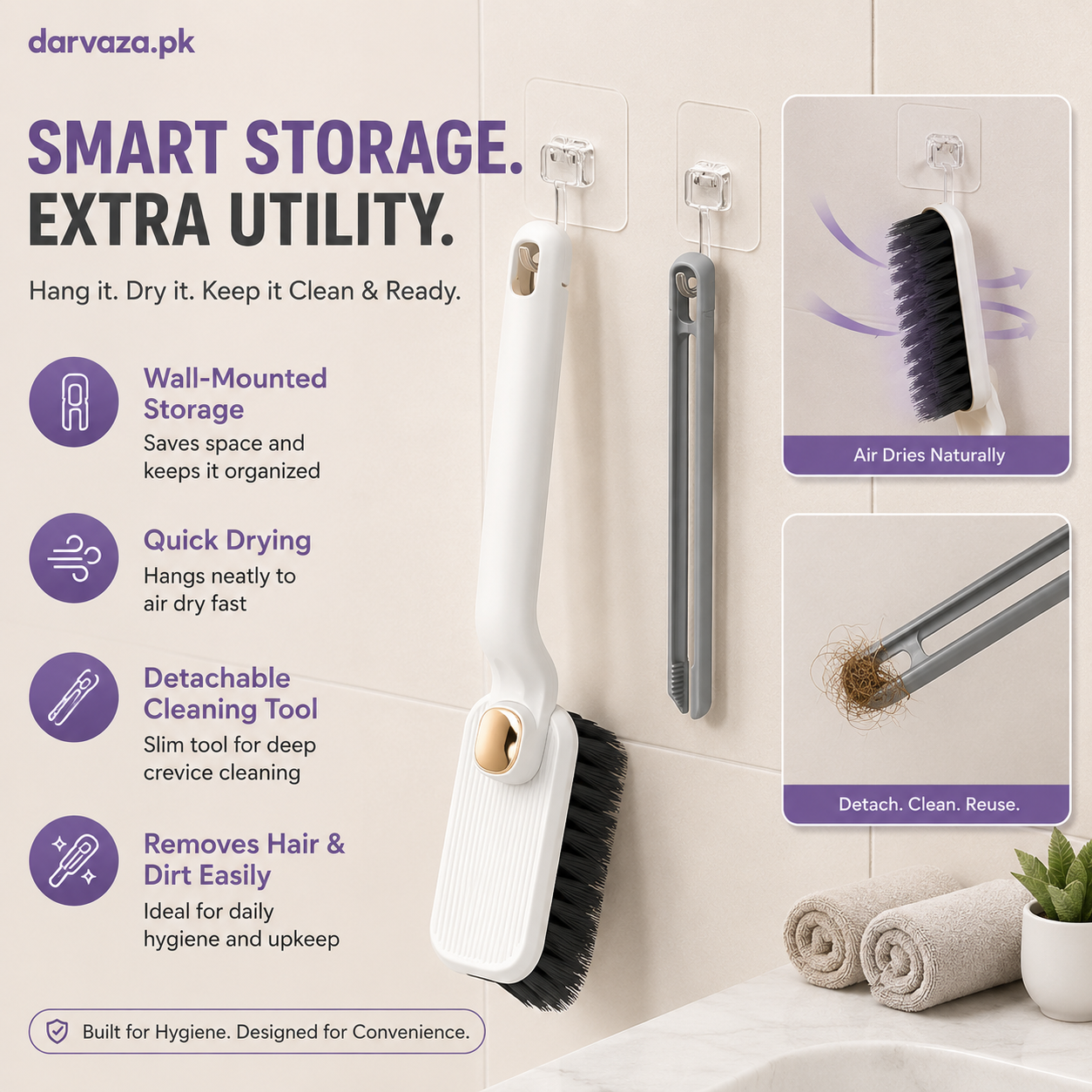 360° Rotating Crevice Gap Cleaning Brush with Cleaning Tool