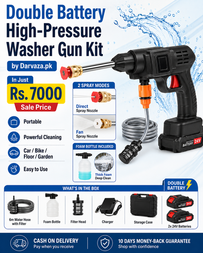 Double Battery High-Pressure Washer Gun Kit