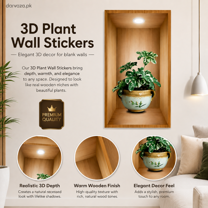 3D Plant Wall Stickers (Set of 3)