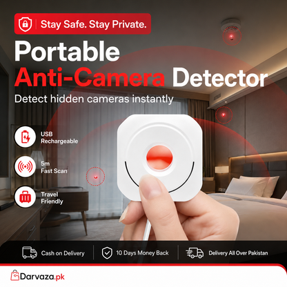 Portable Anti Camera Detector – USB Rechargeable Privacy Protection Device | Hidden Camera Finder for Hotels & Travel