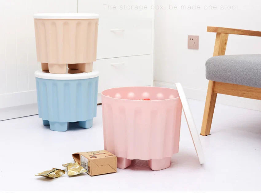 2 Pcs Multipurpose Drum Storage Stool and Sitting Chair