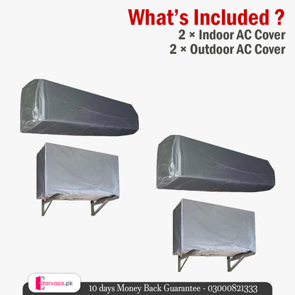 Waterproof Split AC Cover Set (Inner + Outer) – Universal Size for 1 Ton, 1.5 Ton and 2 Ton