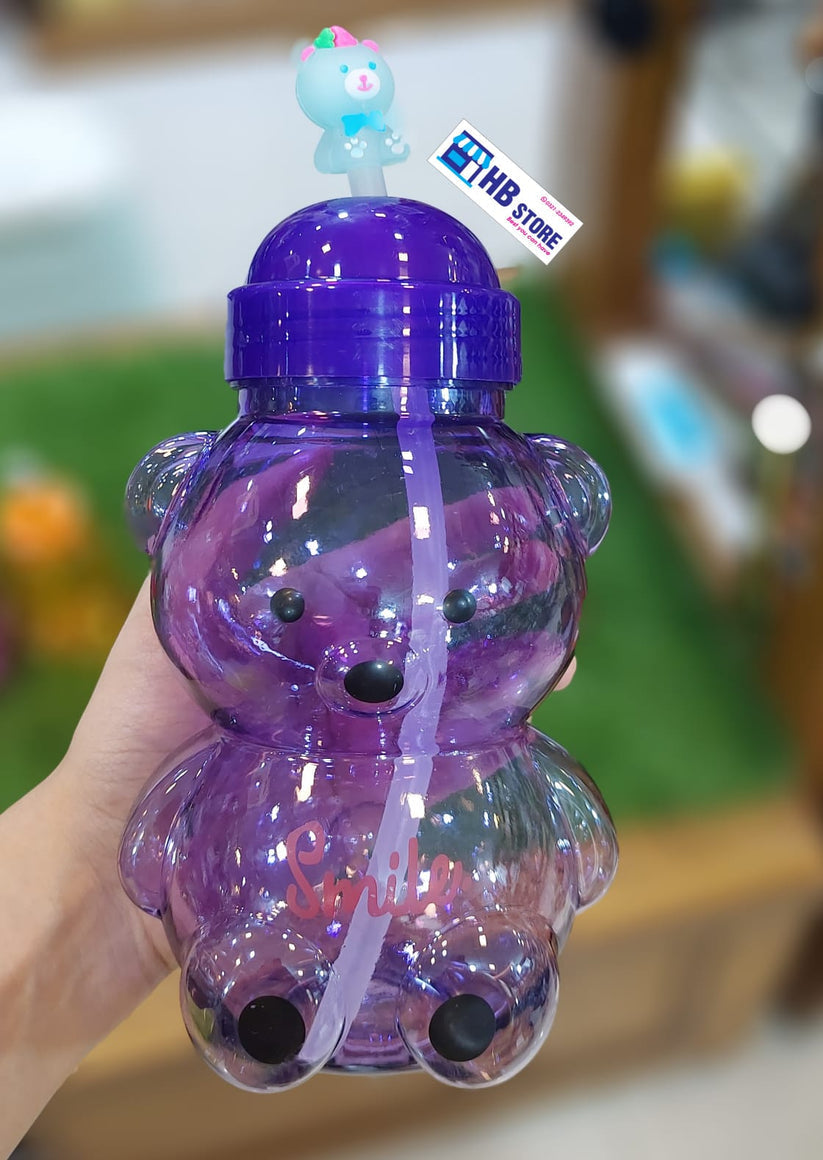 (Pack of 2) Fama and Uzzi Bear Straw Water Bottle For Kids