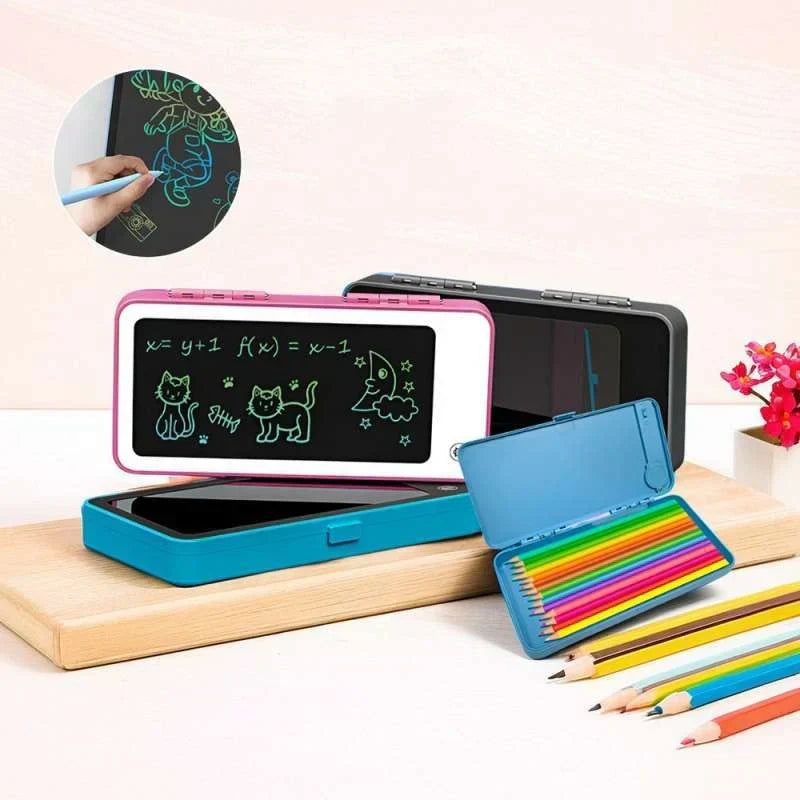 LCD Writing Tablet Pencil Box – Smart Drawing Board & Stationery Case for Kids (Value Pack)