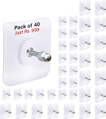 Strong Punch Free Self Adhesive Wall Screw Rod Hooks and Nail Mounting Hang Kit