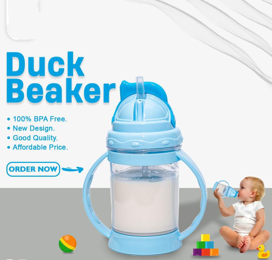 Baby Juice Feeder Duck Sipper Grip and Sip Beaker Bottle for Kids