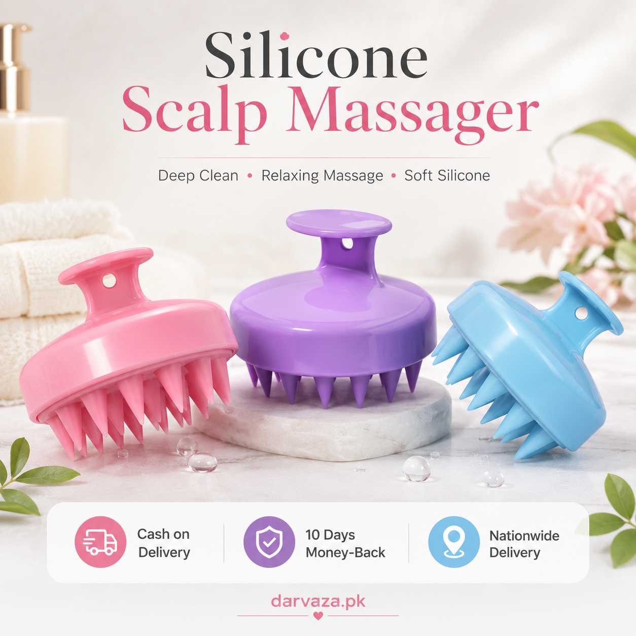 Pack of 2 Soft Silicone Scalp Relaxing Massager