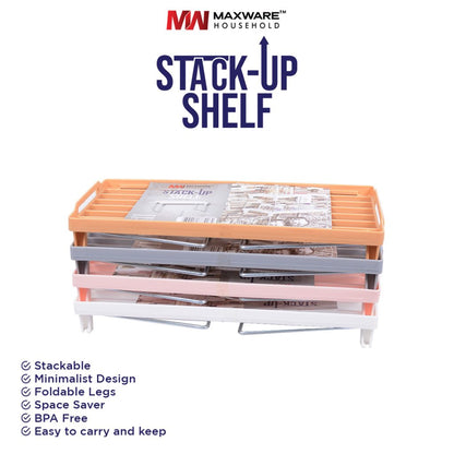 Shelf Organizer and Stack Up Rack for Kitchen or Home Use