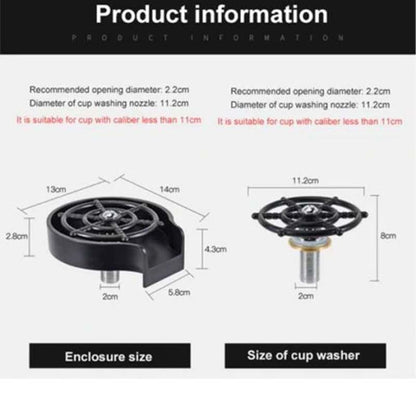 Automatic Cup Washer Kitchen Sink Glass Rinser Faucet Attachment Bottle Quick Flushing Device Water Saving Cleaner