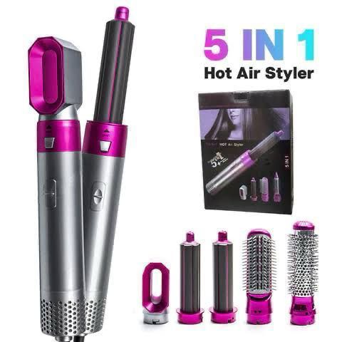 5 in 1 Electric Hot Air Brush Straightener and Dryer with Box Packing