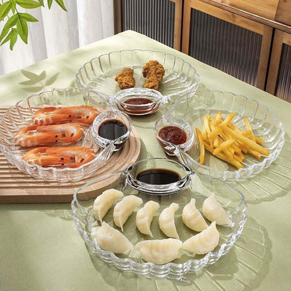 Plastic Shell Dumpling Plate – Salad & Snack Serving Bowl (Pack of 3)