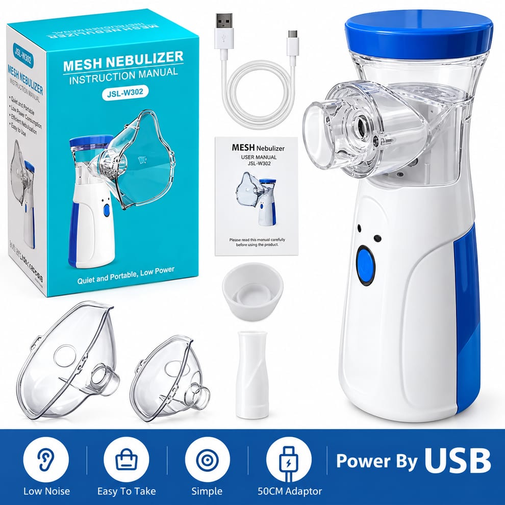 Medical Silent Mesh Nebulizer – Silent, Efficient &amp; Travel-Friendly