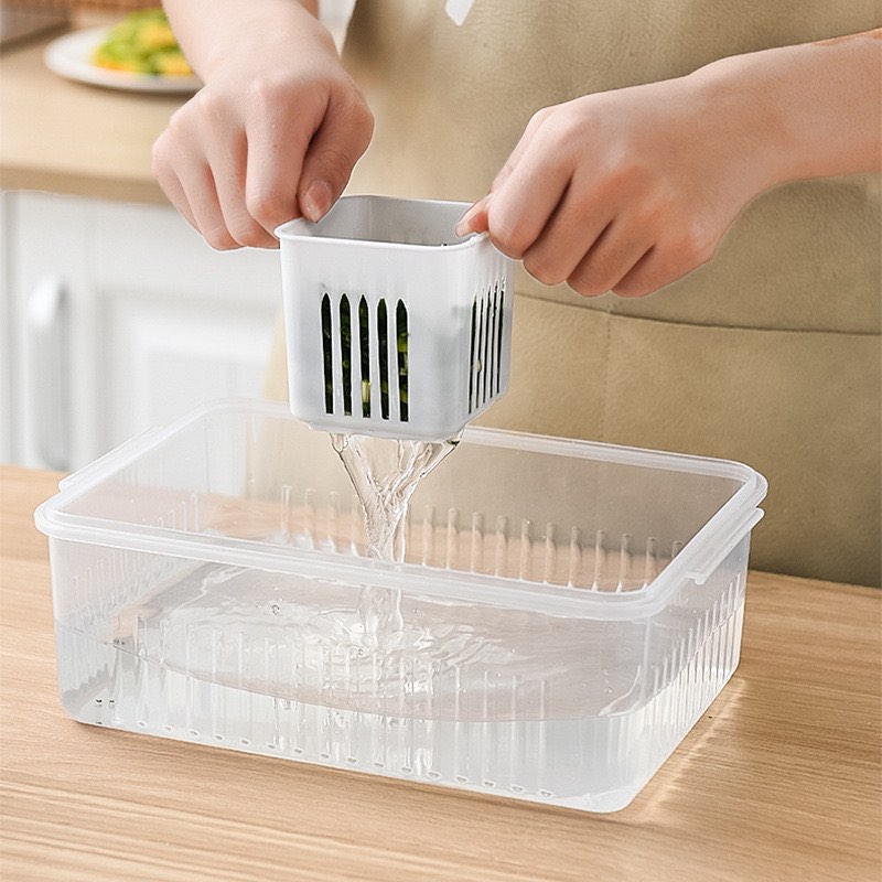 Plastic Rectangular Freeze Storage Containers with 6 Compartments For Kitchen and Outdoor