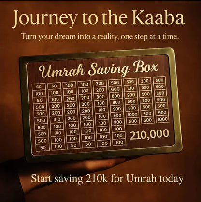 Umrah Saving Box - Save 210,000 Smartly for Your Umrah Journey